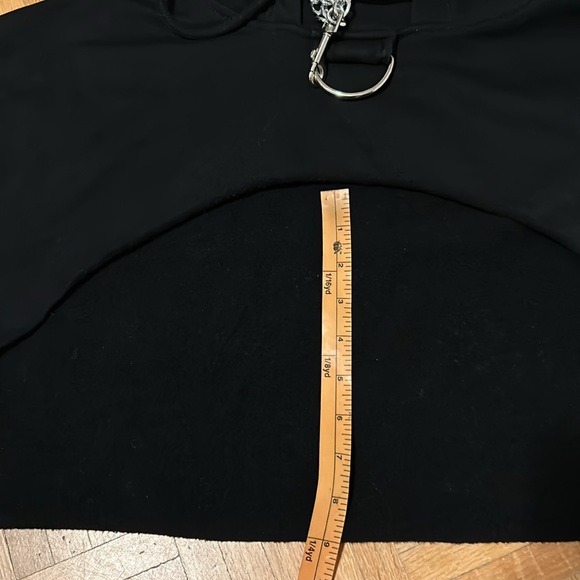 Current  Mood Black Hoodie with Silver Chain Detail - Picture 5 of 12